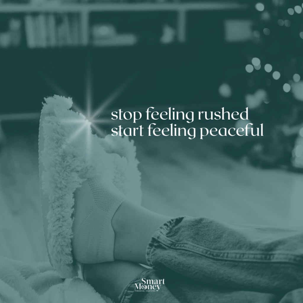 cozy holiday scene encouraging a stress free holiday with peaceful moments