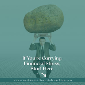 person carrying the weight of financial stress