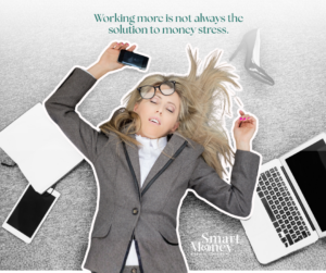 working more to keep up with spending habits causing money stress
