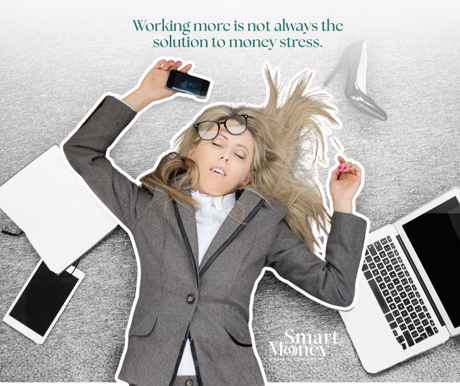 working more to keep up with spending habits causing money stress