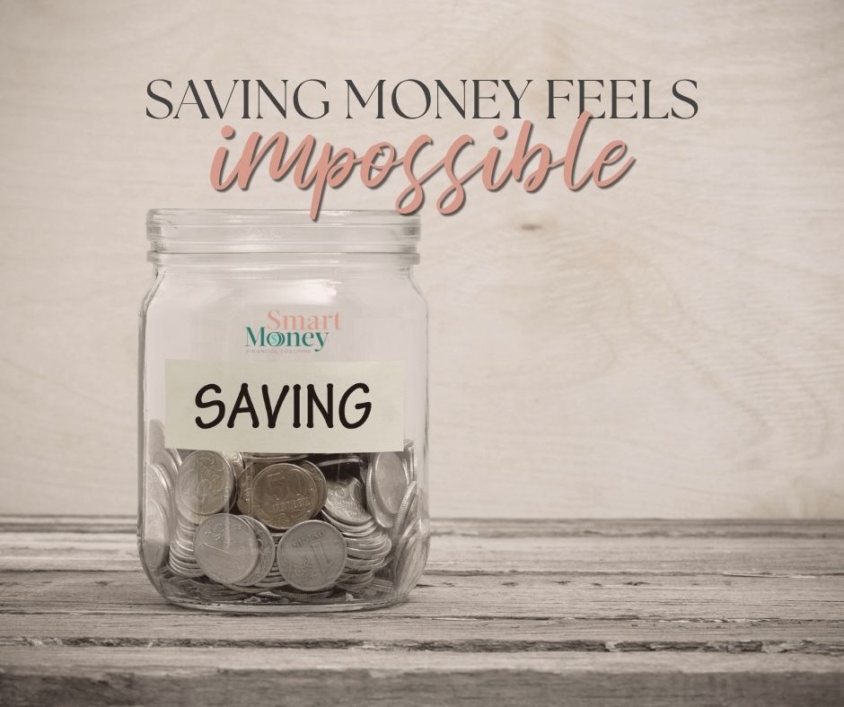 Savings jar representing why saving money feels impossible